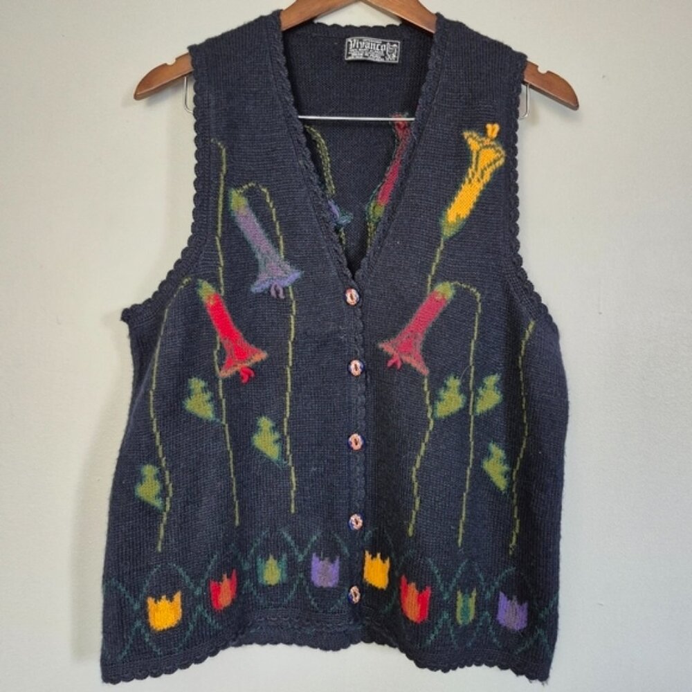 Vivanco Peru Vintage Baby Alpaca Super Soft Floral Vest See